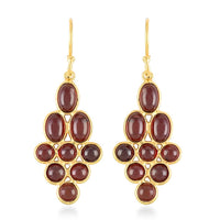 Mozambique Garnet Dangle Earrings in 14K Yellow Gold Over Sterling Silver 4.50 ctw