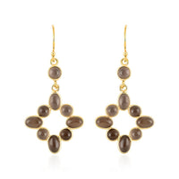 Sea Green Chalcedony Dangle Earrings in 14K Yellow Gold Over Sterling Silver 5.40 ctw