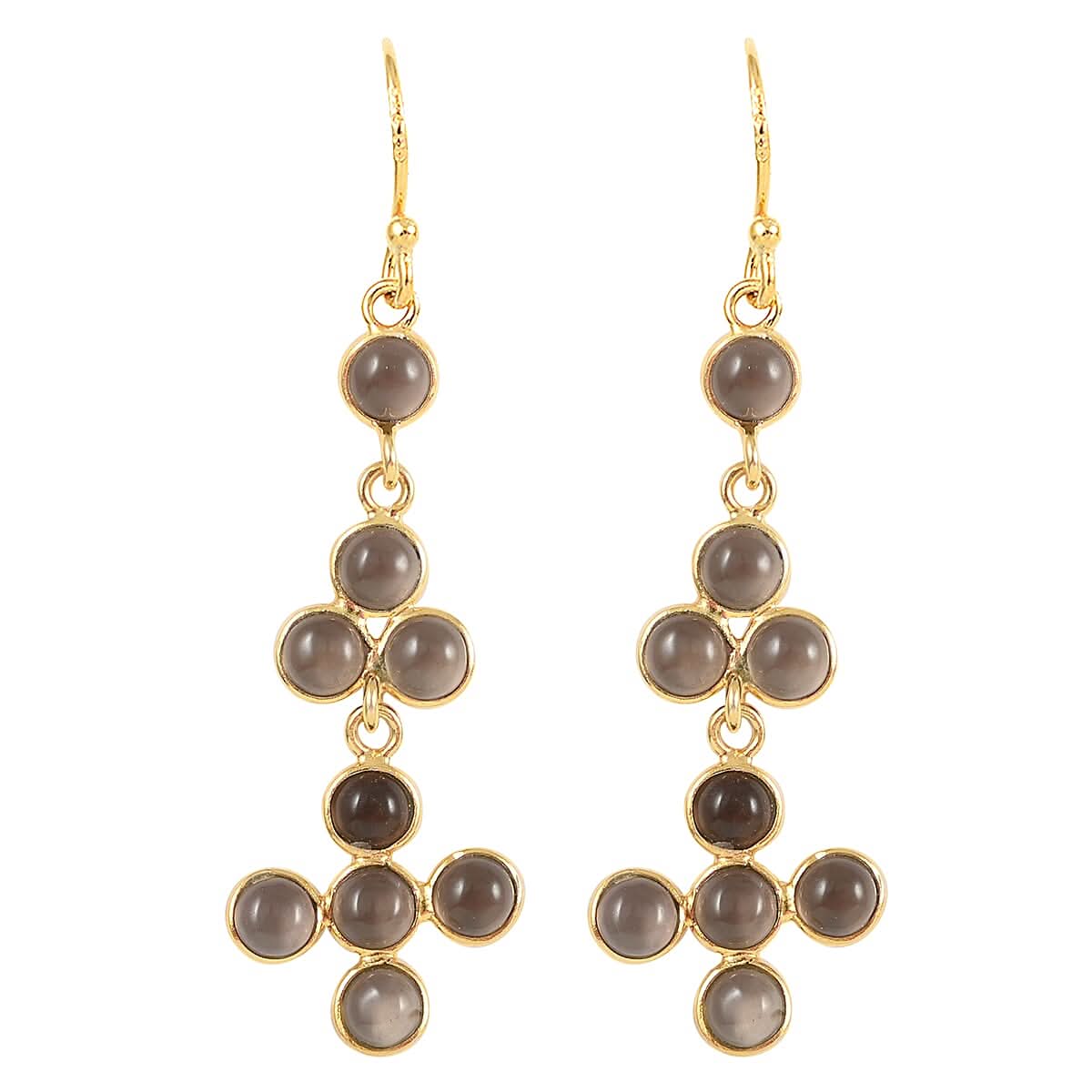 Mozambique Garnet Dangle Earrings in 14K Yellow Gold Over Sterling Silver 6.00 ctw