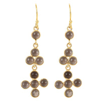 Mozambique Garnet Dangle Earrings in 14K Yellow Gold Over Sterling Silver 6.00 ctw