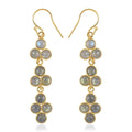 Sea Green Chalcedony Dangle Earrings in 14K Yellow Gold Over Sterling Silver 2.70 ctw - Sticky add to cart bar