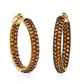 Mexican Fire Opal Inside Out Hoop Earrings in Vermeil Yellow Gold Over Sterling Silver 3.15 ctw - Sticky add to cart bar