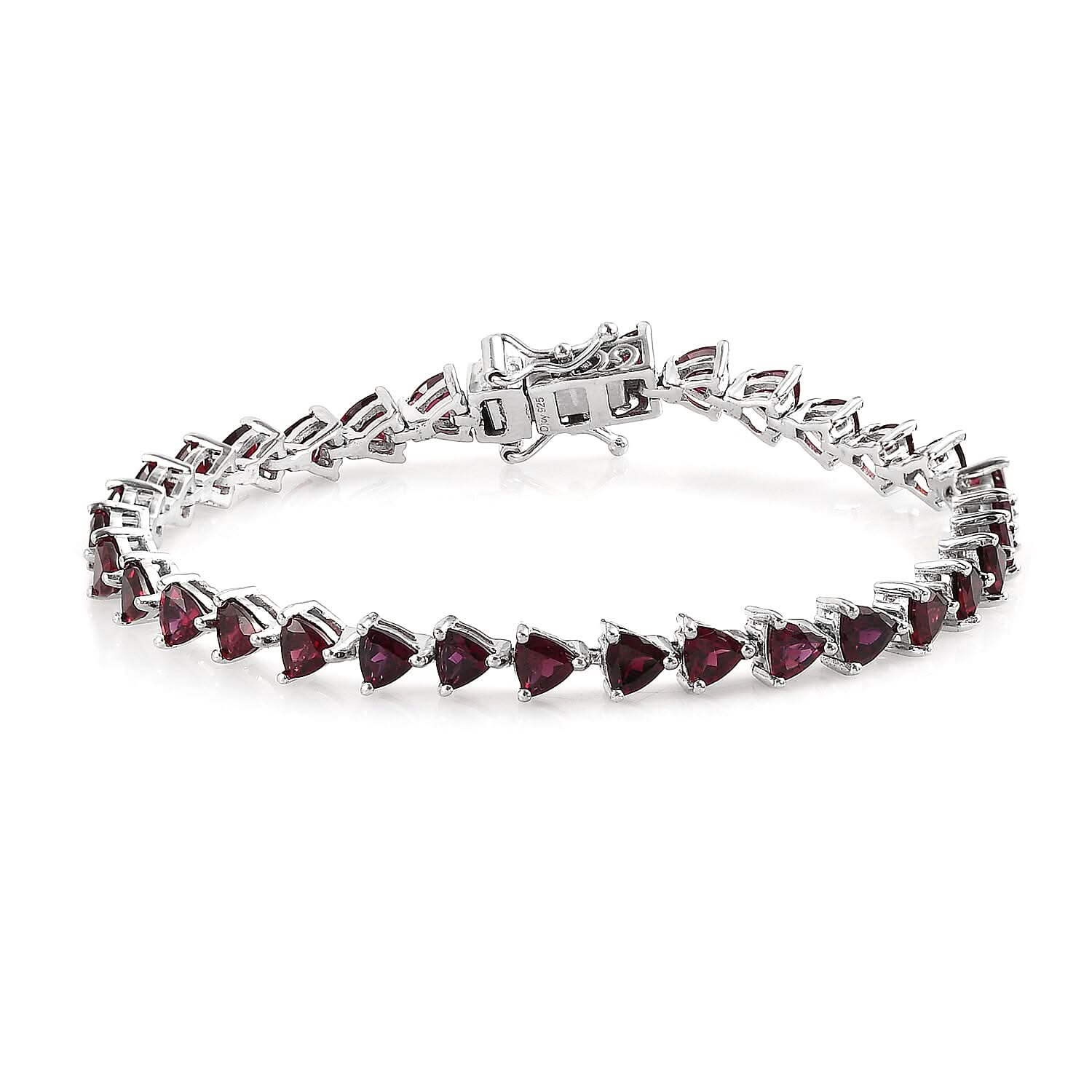 Anthill Garnet Tennis Bracelet in Platinum Over Sterling Silver (8.00 In) 10.60 Grams 11.25 ctw