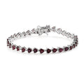 Anthill Garnet Tennis Bracelet in Platinum Over Sterling Silver (8.00 In) 10.60 Grams 11.25 ctw - Sticky add to cart bar