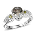 D'Joy Montezuma Prasiolite and Simulated Peridot 1.90 ctw Diamond Ring in Sterling Silver (Size 10.0) - Sticky add to cart bar
