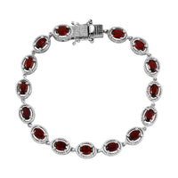 Mozambique Garnet Bracelet in Platinum Over Sterling Silver (7.25 In) 8.10 ctw