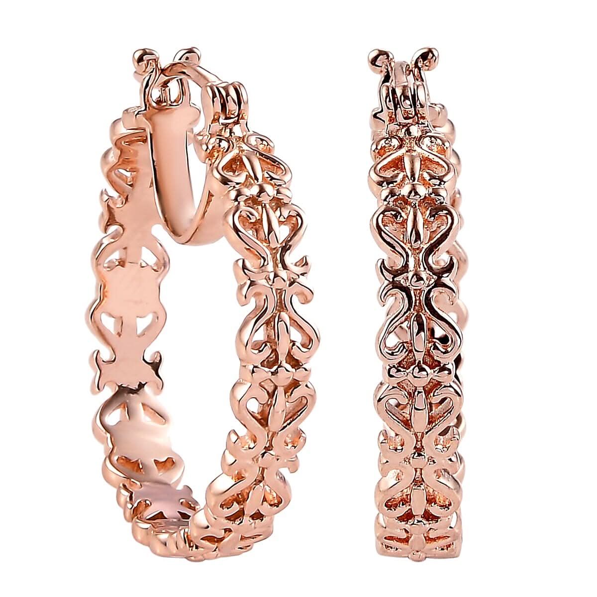 Karis Hoop Earrings in 18K RG Plated Over