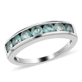 Grandidierite Half Eternity Band Ring in Platinum Over Sterling Silver (Size 10.0) 0.90 ctw - Sticky add to cart bar