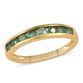 Kagem Zambian Emerald Half Eternity Band Ring in 14K Yellow Gold Over Sterling Silver (Size 6.0) 0.50 ctw - Sticky add to cart bar