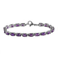 DEAL OF THE DAY Amethyst Tennis Bracelet in Stainless Steel (6.50 In) 8.25 ctw - Sticky add to cart bar