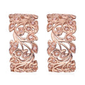 Uncut Natural Pink Diamond Floral J-Hoop Earrings in Vermeil Rose Gold Over Sterling Silver 0.25 ctw - Sticky add to cart bar