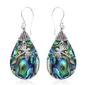 Abalone Shell Dragonfly Drop Earrings in Sterling Silver - Sticky add to cart bar