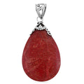 Sponge Coral Teardrop Pendant without Chain in Sterling Silver - Sticky add to cart bar