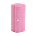 Pink Velvet Three Layer Cylinder Shape Jewelry Box with Top Cap and Snap Button Closure (5.1"x3"x3") - Sticky add to cart bar