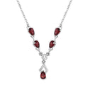 Mozambique Garnet Necklace in Platinum Over Sterling Silver and Stainless Steel, Red Fashion Necklace, Wedding Gifts For Women  2.50 ctw  (18 Inches) - Sticky add to cart bar