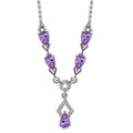 D'Joy Rose De France Amethyst Necklace 18 Inches in Platinum Over Sterling Silver and Stainless Steel 1.85 ctw - Sticky add to cart bar