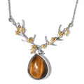 Karis Tiger's Eye Necklace (18 Inches) in 18K YG Plated and Platinum Bond 14.65 ctw - Sticky add to cart bar