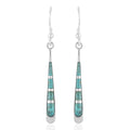 SANTA FE Style Turquoise Drop Earrings in Sterling Silver 1.50 ctw - Sticky add to cart bar