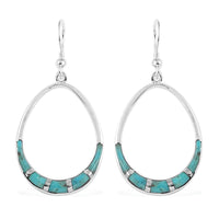 SANTA FE Style Enhanced Red Coral Dangle Earrings in Sterling Silver