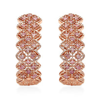 Uncut Natural Pink Diamond Earrings in Vermeil Rose Gold Over Sterling Silver 0.25 ctw