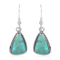 SANTA FE Style Spiny Turquoise Dangle Earrings in Sterling Silver 0.25 ctw - Sticky add to cart bar