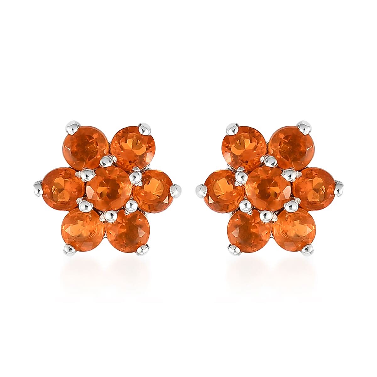 Tanzanite Floral Earrings in Platinum Over Sterling Silver 1.00 ctw