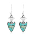 SANTA FE Style Turquoise and Lab Created Opal Dangle Earrings in Sterling Silver 0.40 ctw - Sticky add to cart bar
