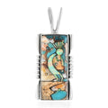 SANTA FE Style Spiny Turquoise and Multi Gemstone Kokopelli Pendant in Sterling Silver 1.25 ctw - Sticky add to cart bar