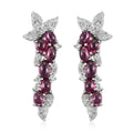 GP Italian Garden Collection Orissa Rhodolite Garnet and White Zircon Dangling Earrings in Platinum Over Sterling Silver 4.40 ctw - Sticky add to cart bar