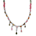 GP Italian Garden Collection Multi-Tourmaline Necklace ,Multi Gemstone Necklace ,Platinum Over Sterling Silver Necklace , 18 Inch Necklace 56.85 ctw - Sticky add to cart bar