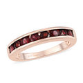 AMERICAN Arizona Anthill Garnet Half Eternity Band Ring in 14K Rose Gold Over Sterling Silver (Size 7.0) 0.85 ctw - Sticky add to cart bar