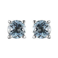 Mangoro Aquamarine Solitaire Stud Earrings in Platinum Over Sterling Silver 0.90 ctw - Sticky add to cart bar