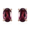 Lotus Garnet Solitaire Stud Earrings in 14K Rose Gold Over Sterling Silver 1.15 ctw - Sticky add to cart bar