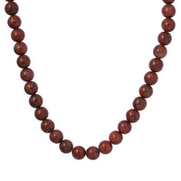 Red Jasper Beaded Necklace 18 Inches in Rhodium Over Sterling Silver 301.75 ctw