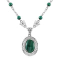 KARIS Blue Turquoise Fancy Necklace 18 Inches in Platinum Bond 24.00 ctw - Sticky add to cart bar