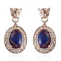 Karis Mojave Purple Turquoise Drop Earrings in 18K RG Plated 11.00 ctw