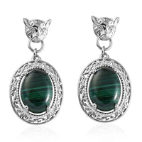 KARIS Mojave Blue Turquoise Fancy Earrings in Platinum Bond 11.25 ctw