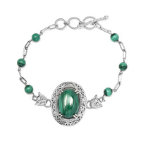 KARIS Mojave Blue Turquoise Toggle Clasp Adjustable Bracelet in Platinum Bond (6.50-8.50In) 20.75 ctw