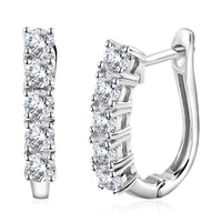 Moissanite Earrings in Platinum Over Sterling Silver 1.10 ctw