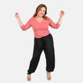 TAMSY Black Solid Trousers - One Size Missy - Sticky add to cart bar