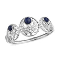 Lapis Lazuli Angel Bangle Bracelet in Stainless Steel (8.00 In) 7.00 ctw - Sticky add to cart bar