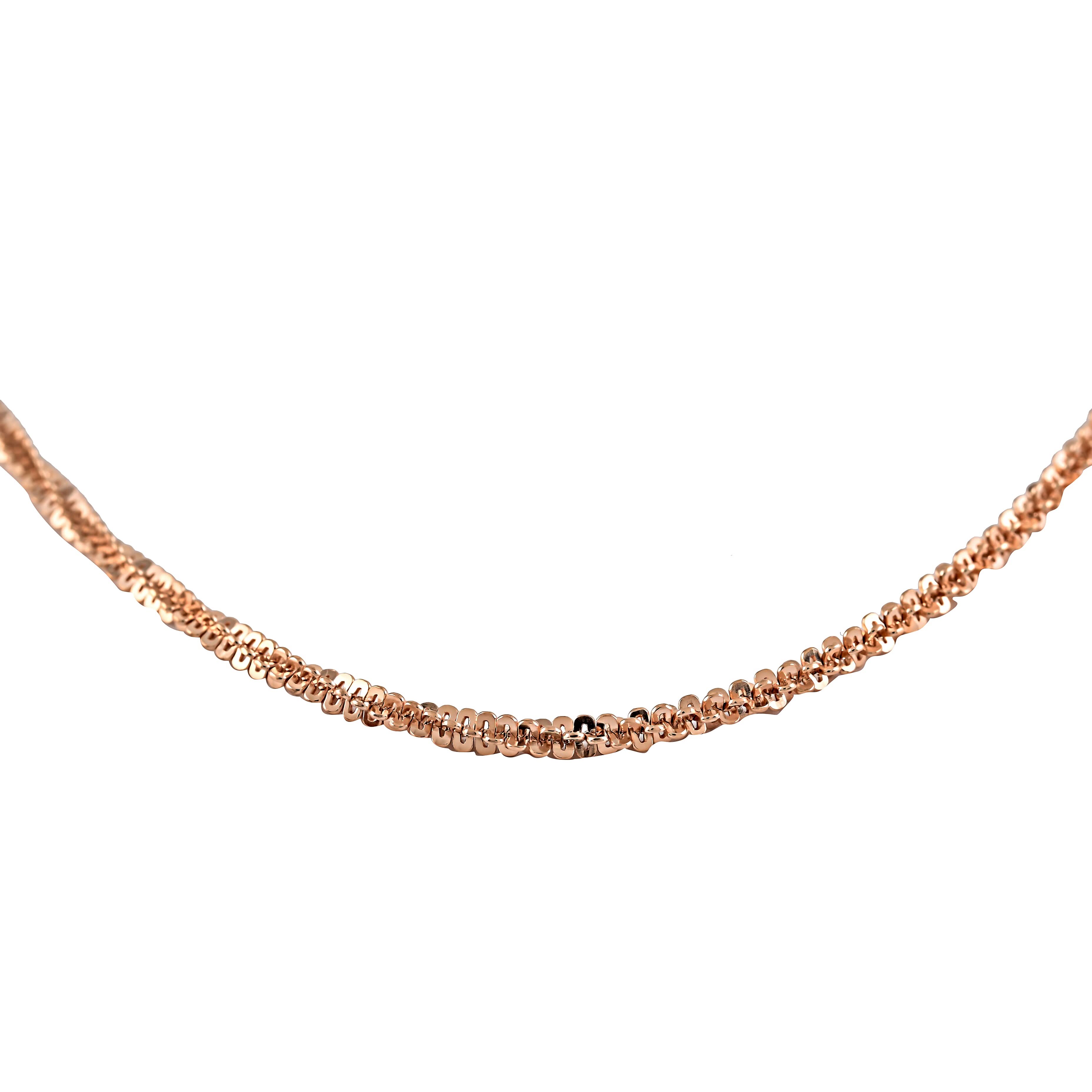 Italian 14K Rose Gold Over Sterling Silver 1.7mm Roc Necklace 30 Inches 5.3 Grams