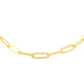 Italian 14K YG Over Sterling Silver 3.4mm Paperclip Necklace 20 Inches 7.6 Grams - Sticky add to cart bar