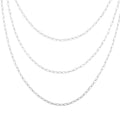 Sterling Silver 2.2mm Layered Necklace 20 Inches 8.9 Grams - Sticky add to cart bar