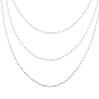 Sterling Silver 2.2mm Layered Necklace 20 Inches 8.9 Grams