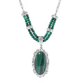 TLV African Malachite Necklace (18 Inches) in Platinum Over Copper 39.15 ctw - Sticky add to cart bar