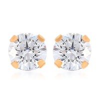 10K Yellow Gold Simulated Diamond Solitaire Stud Earrings 0.15 ctw