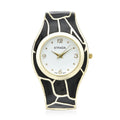 STRADA Black Enameled Japanese Movement Watch in Goldtone Strap (29.50mm) (7.0-7.75 Inch) - Sticky add to cart bar