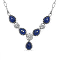 Karis Lapis Lazuli Necklace 18 Inches in Platinum Bond and Stainless Steel 7.50 ctw - Sticky add to cart bar