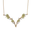 GP Italian Garden Collection Peridot and Multi Gemstone Flower Necklace 18 Inches in Vermeil Yellow Gold Over Sterling Silver 7.35 ctw - Sticky add to cart bar